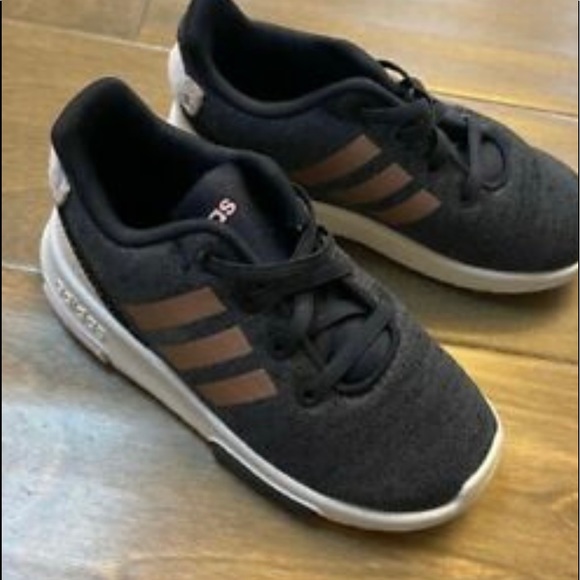 adidas Other - ADIDAS Girls  Navy Rose Gold White Toddler Shoes size 6